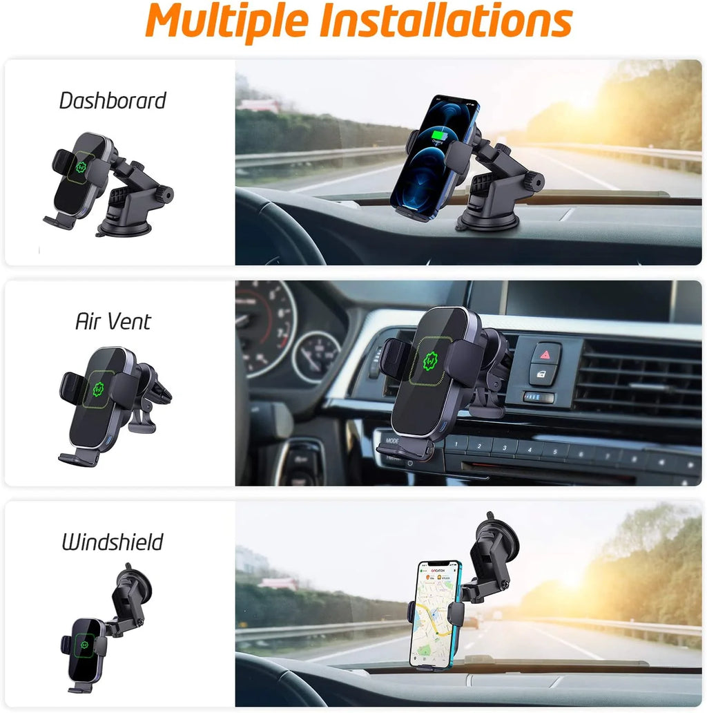 15W Qi Wireless Car Charger Phone Holder I971