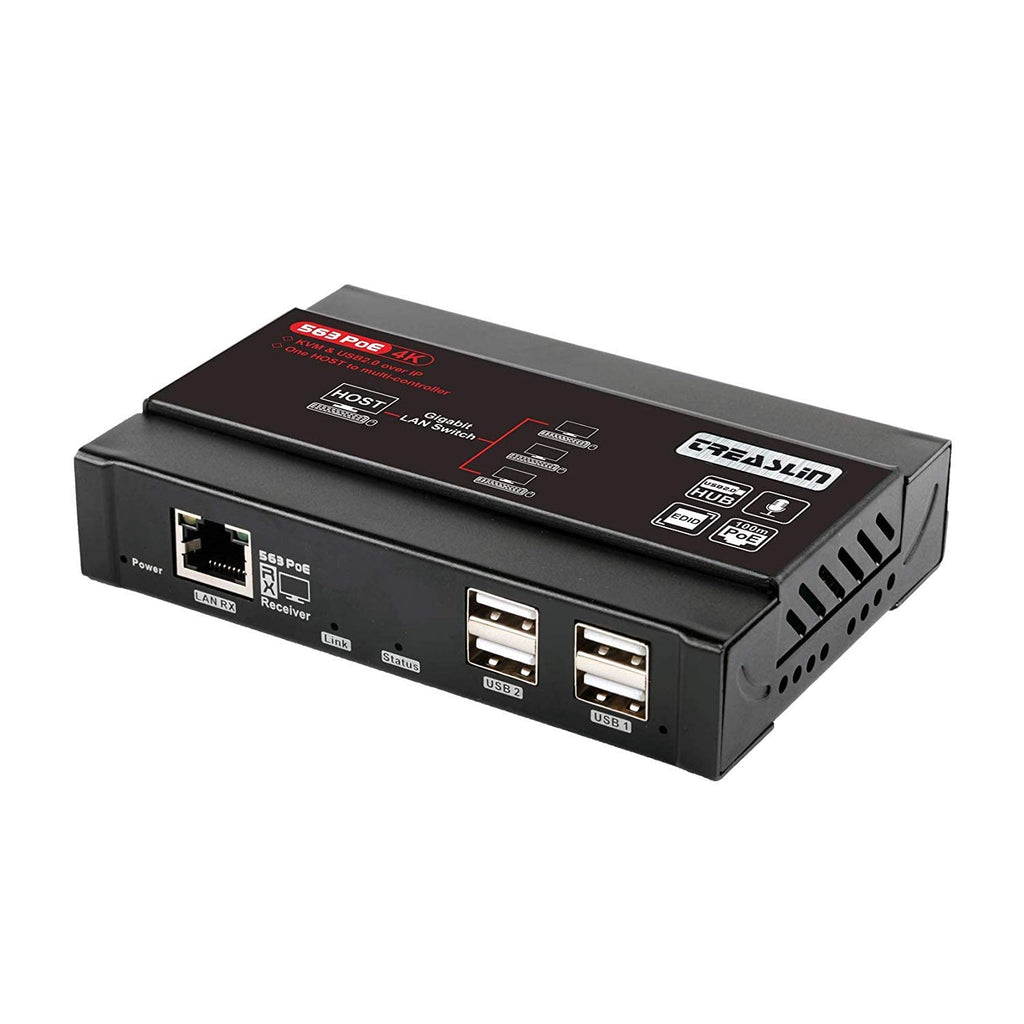 KVM Extender HDMI USB with POC, 80m 262ft Transmitter and Receiver, Cat5/5e/Cat6/6e HDMI to RJ45, 1080P 60fps Y11543