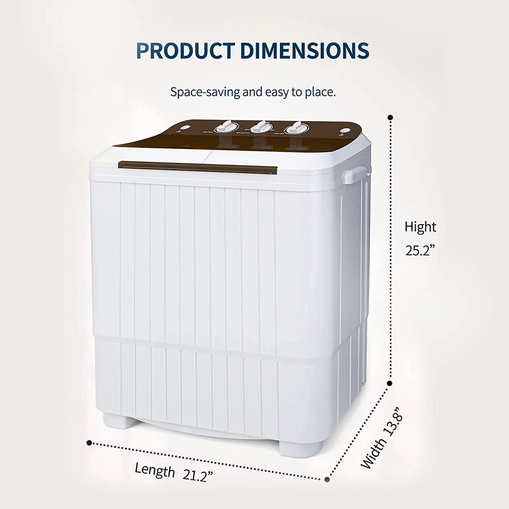16.5lbs Compact Twin Tub Portable Washing Machine D377