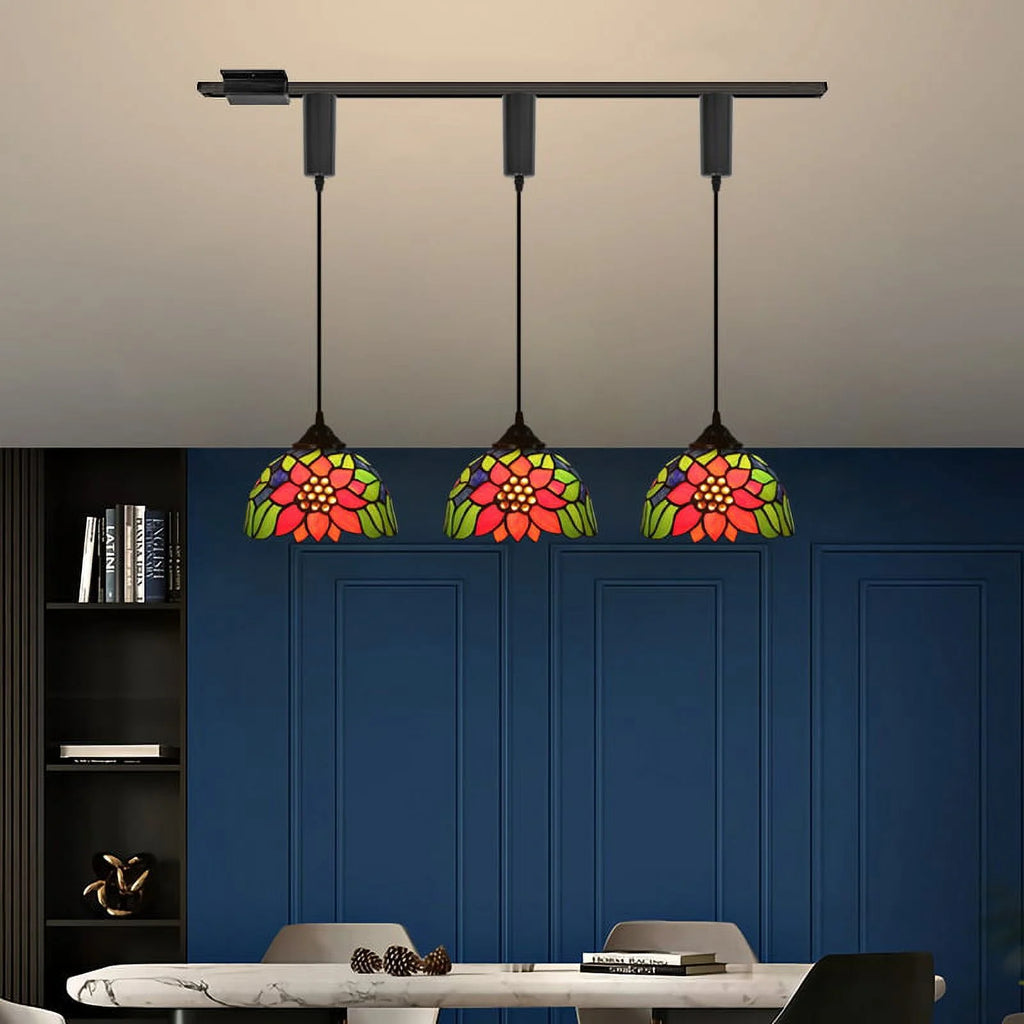 3 Lights Tiffany Style H Track Pendant Lighting M9572