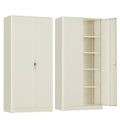 72” Black Metal Storage Cabinet with Adjustable Shelves D85088