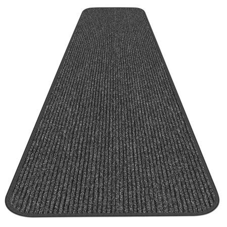 Charcoal Black 3' x 25' Skid-Resistant Carpet Runner A897