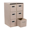 Linen Cube Organizer Shelf with 6 Storage Bins M1411