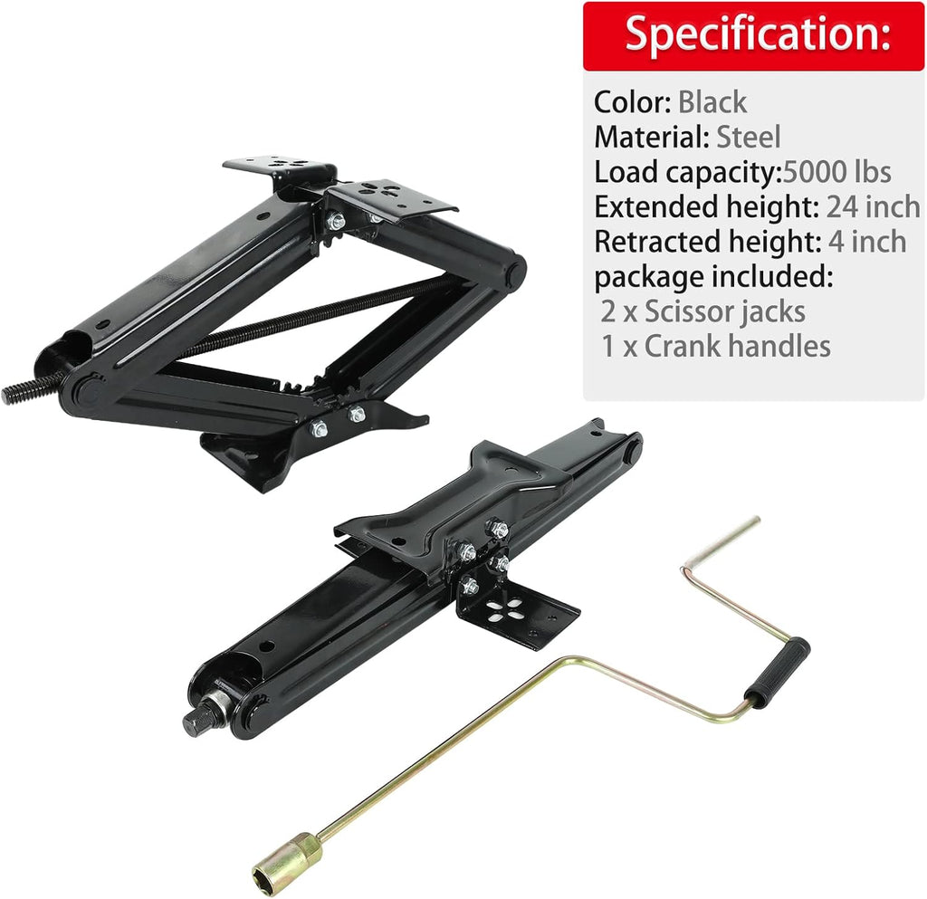5000 lb 24 RV Stabilizing Scissor Jack, Pack of 2 D24541