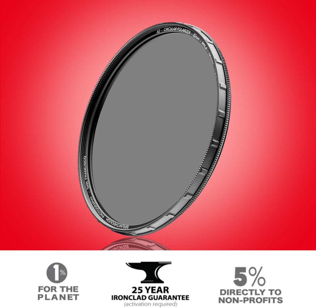 46mm CPL Circular Polarizing Filter for Camera Lenses, AGC Optical Glass, Pack of 2 G44394
