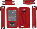 Fitted Leather Case with Screen Protector & Pocket for Dexcom G7 / G6 Receiver Red O379
