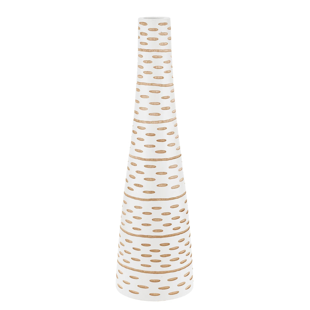 White Mango Tree Wood Bottle-Shaped Vase Q278452