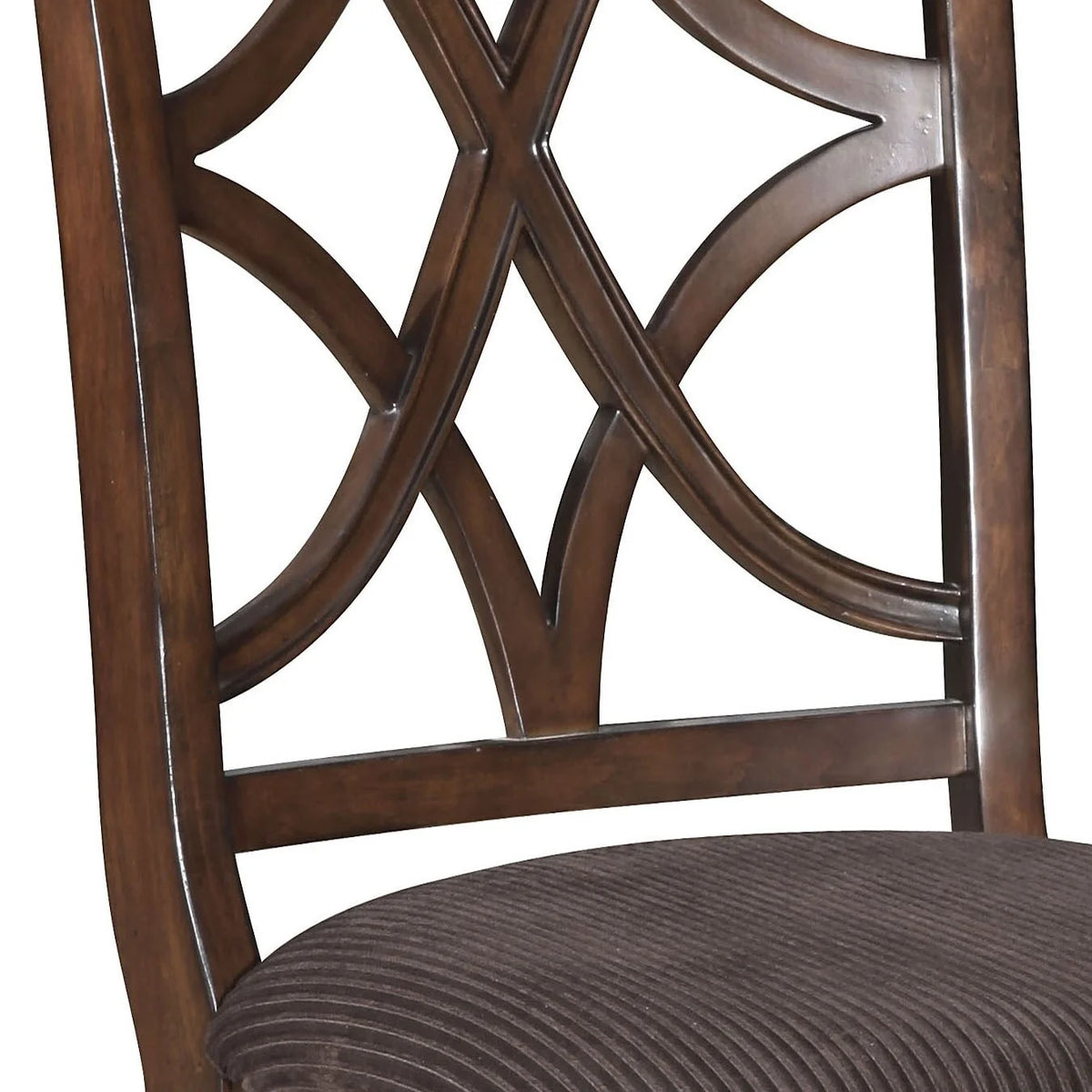 Brown and Dark Walnut Cross Back Side Chairs Set of 2 V280