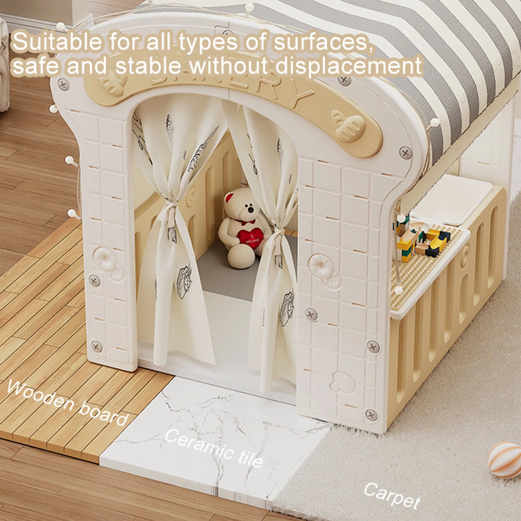 Kids Indoor/Outdoor Playhouse with Storage Box and Building Blocks Q940