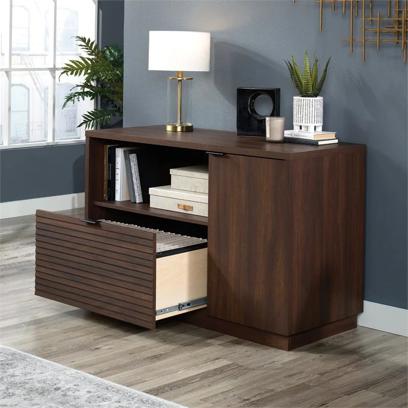 Mahogany Engineered Wood Storage Credenza W789028