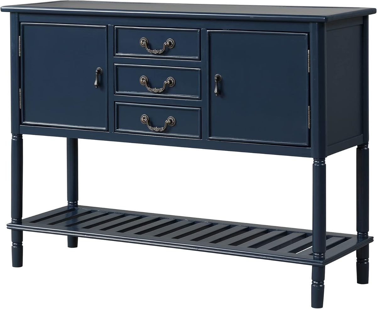 Solid Wood Console Table with 3 Drawers, 2 Cabinet and 1 Shelf N9166