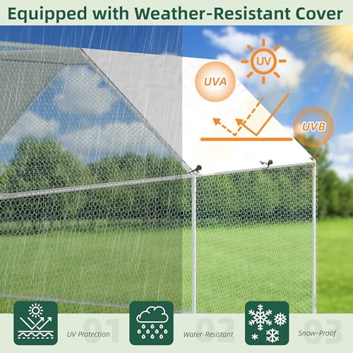 Extra Large Metal Chicken Coop Run with Cover X481
