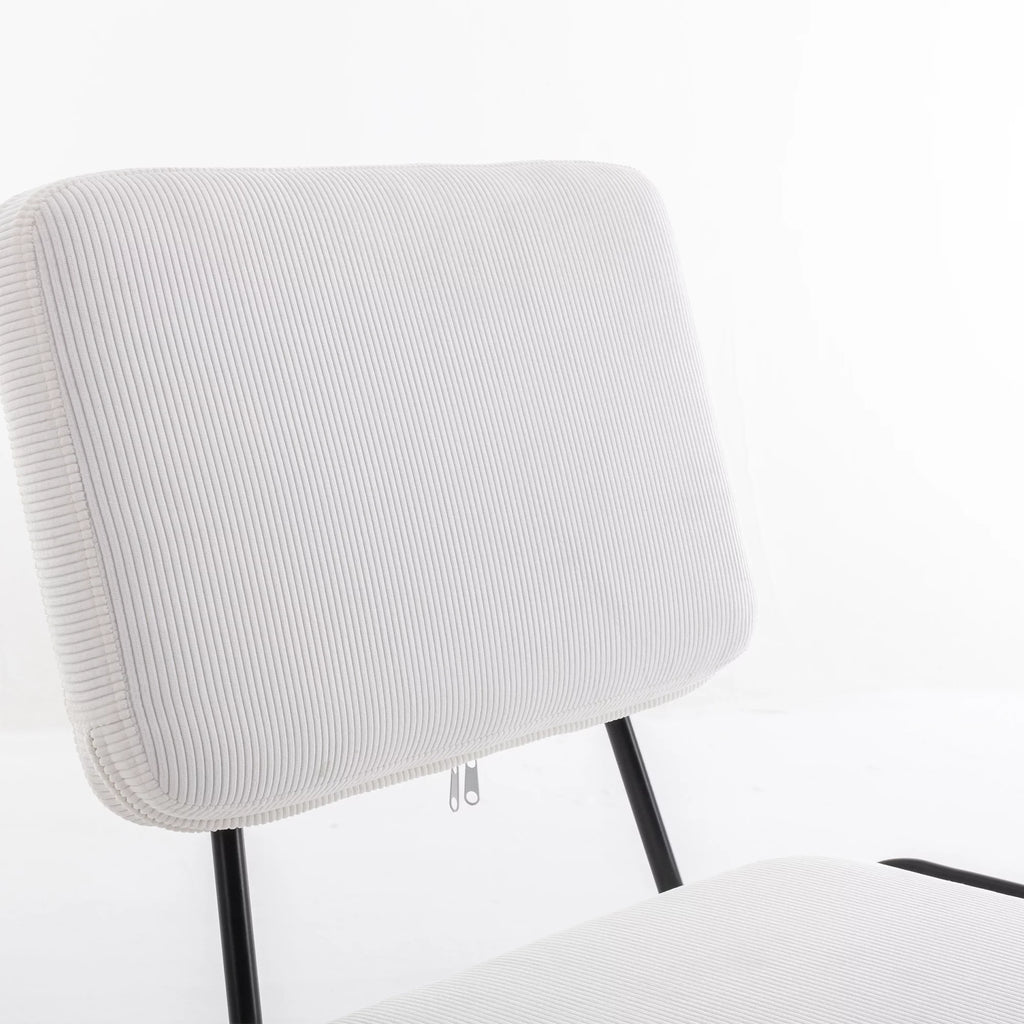 White Corduroy Adjustable Swivel Desk Chair P565