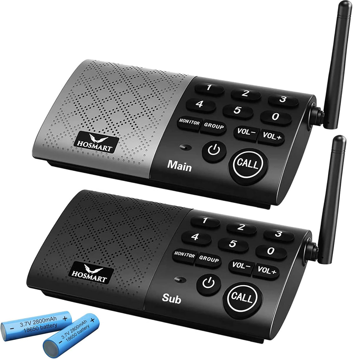 Full Duplex Wireless Intercom System, DECT 6.0 Technology, 1000 Feet Range, Pack of 2 R389088