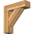 8x22W x 28x22D x 28x22H Traditional Block Rough Sawn Bracket with Offset Brace O97470