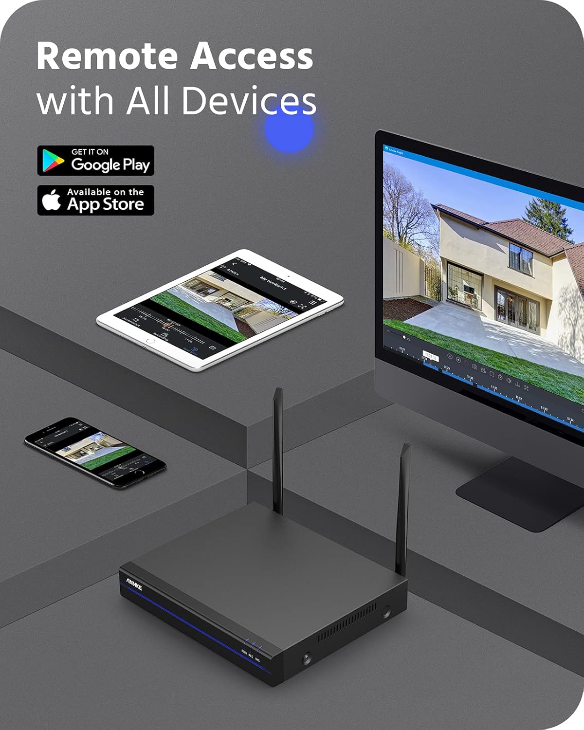 8CH Wireless Security Camera System with 1TB Hard Drive and 8 1440P Outdoor WiFi IP Cameras P7385