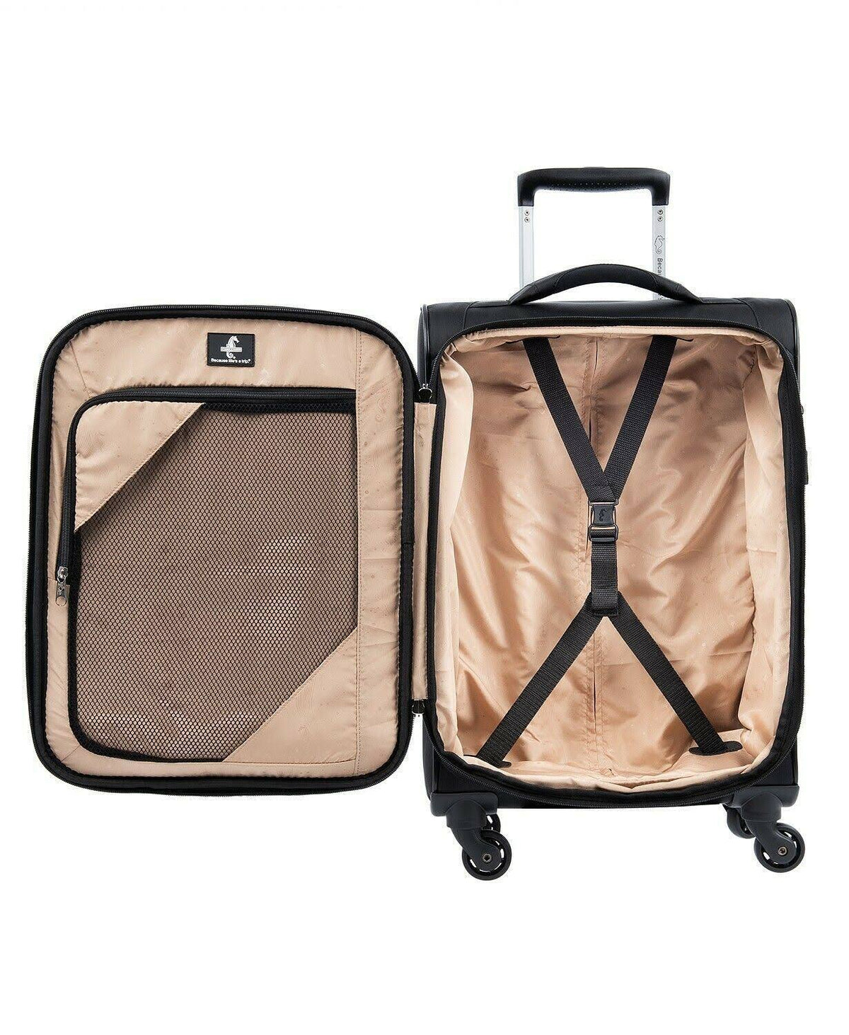 Black Expandable Spinner Suitcase J555