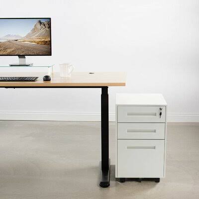 White 3-Drawer Vertical Filing Cabinet B9005