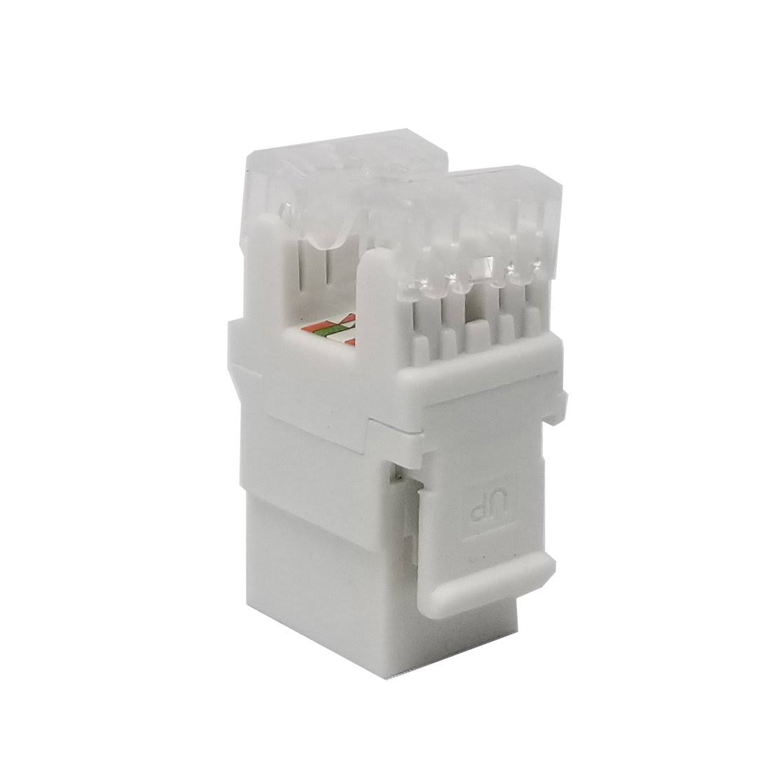 100 Pack Cat6 White Network Ethernet Keystone Jack 180 Degree I87154