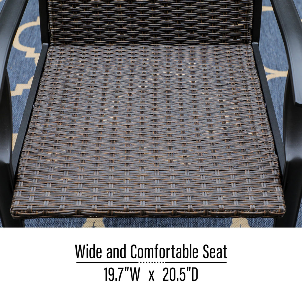 Patio Wicker Rattan Dining Chairs Set of 4 Dark Brown Y59864