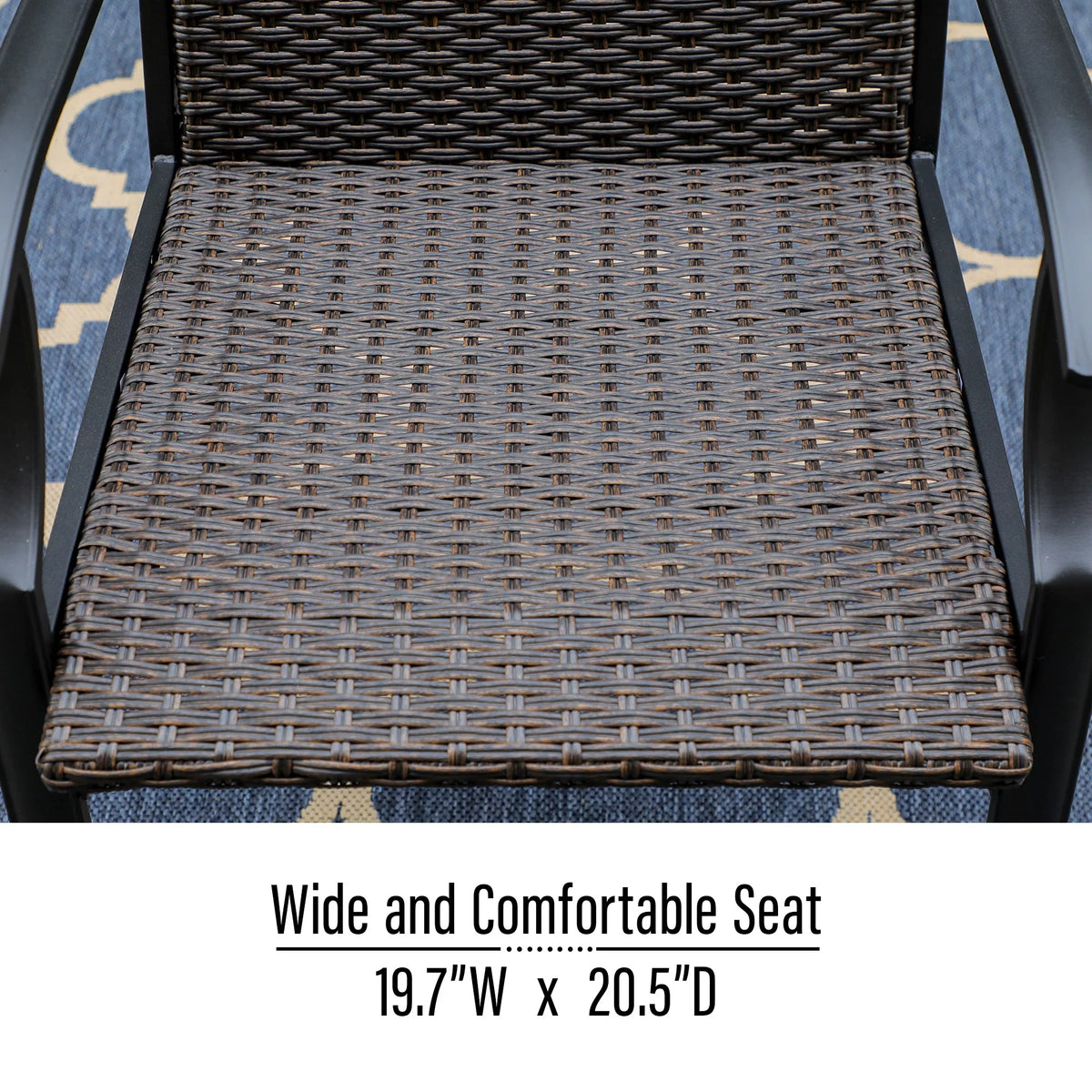 Patio Wicker Rattan Dining Chairs Set of 4 Dark Brown Y59864