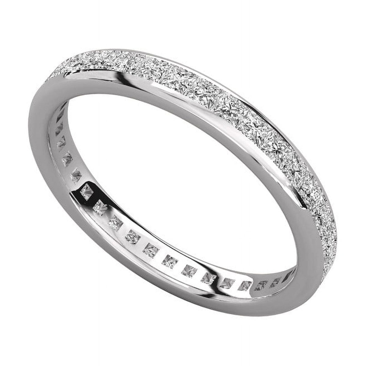 1.70MM Princess Cut Colorless Moissanite Eternity Band, 925 Silver R413036