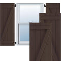 Raisin Brown PVC Board and Batten Shutters Per Pair L490