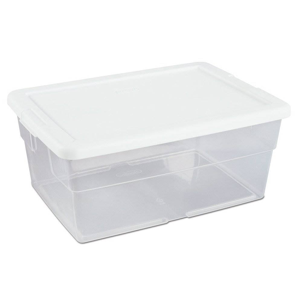 16 Quart Clear Plastic Stacking Storage Container Box Q783