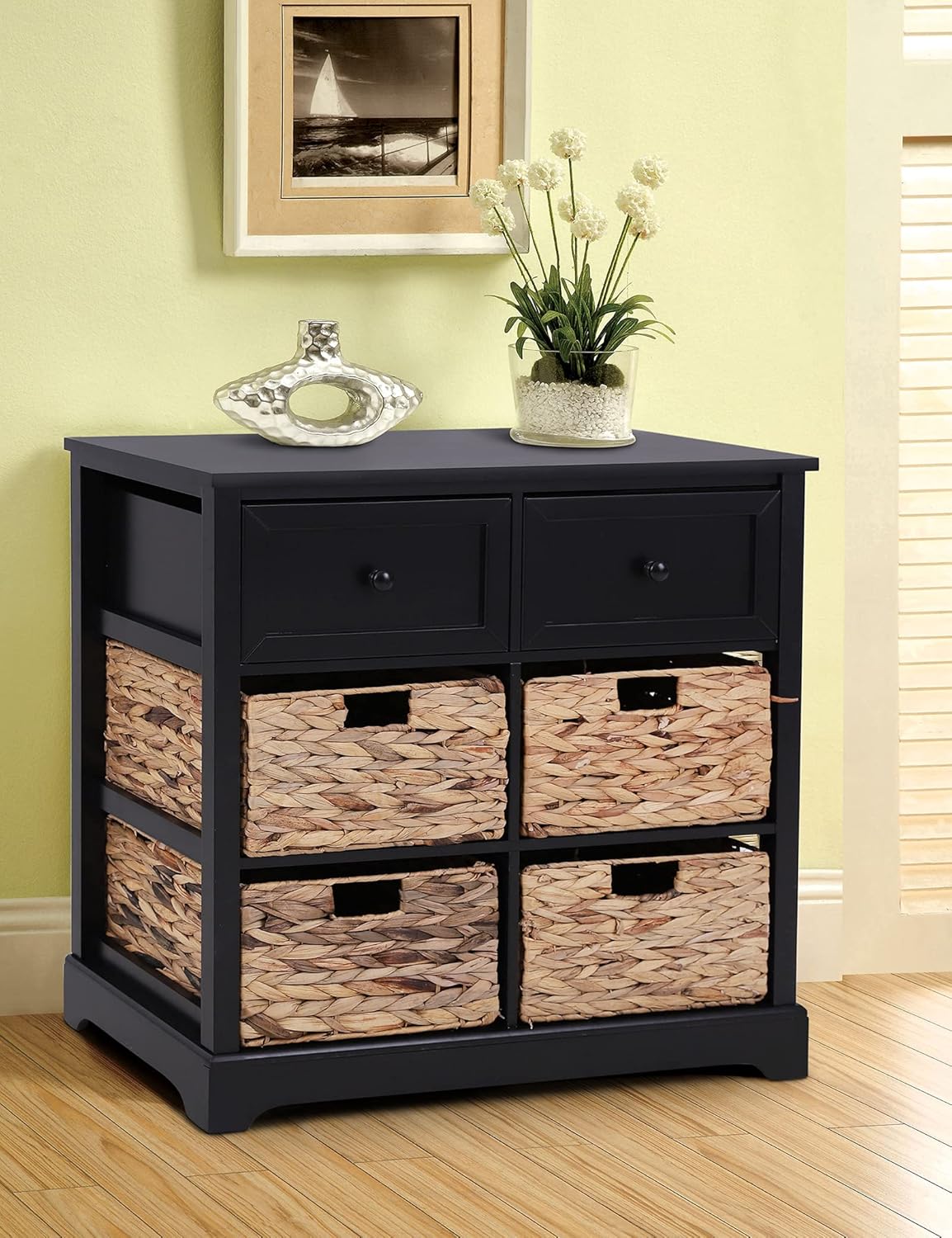 White Storage Cabinet with 1 Drawer & 3 Removable Baskets F733260