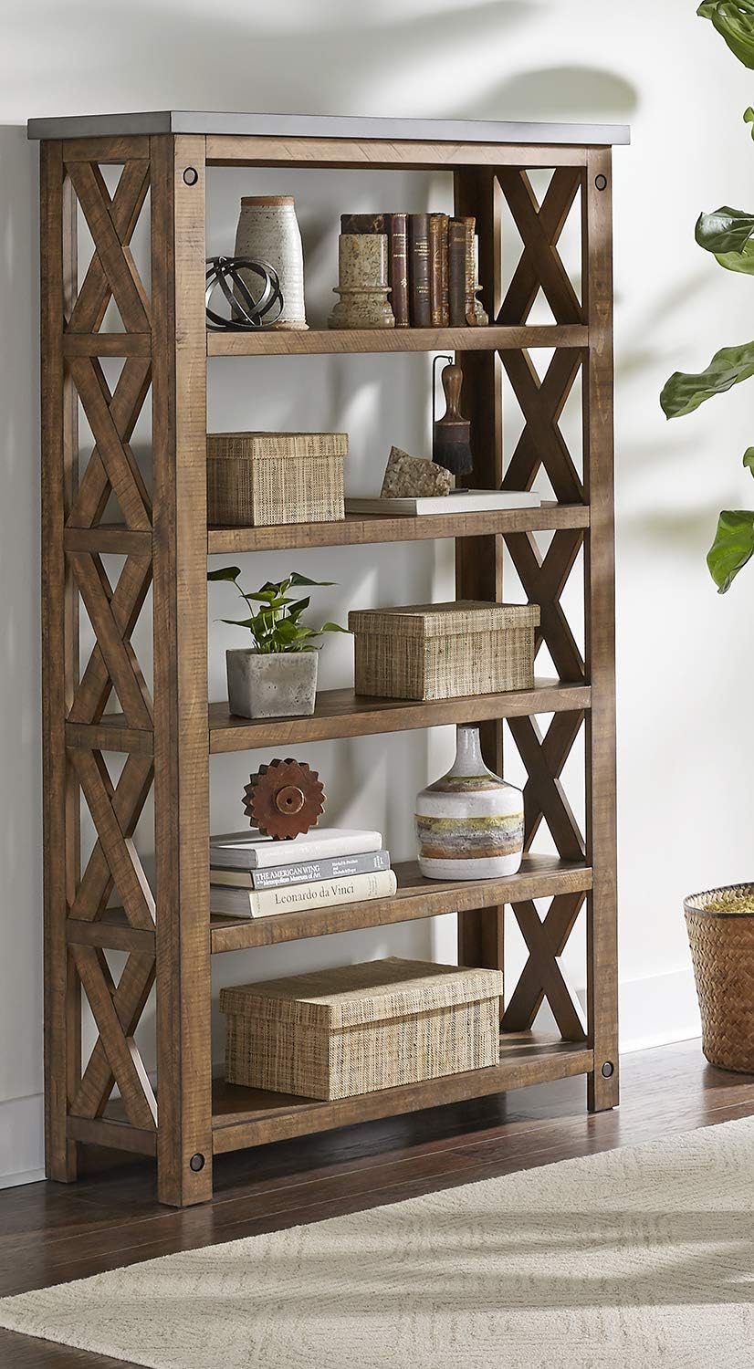 Brown Open Shelf Bookcase Z246034