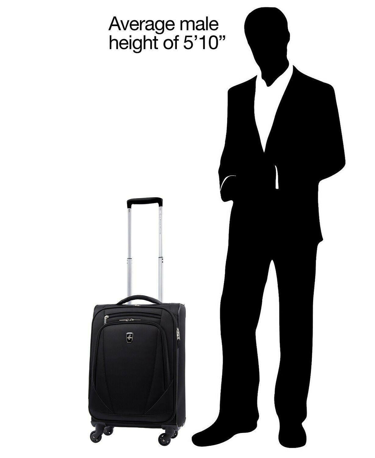 Black Expandable Spinner Suitcase J555