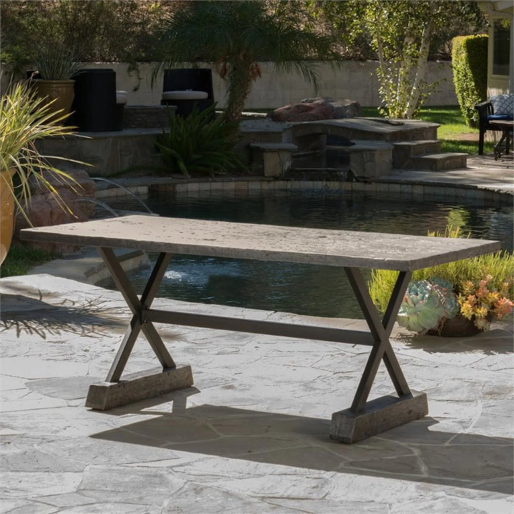 Lightweight Concrete Outdoor Dining Table D11424