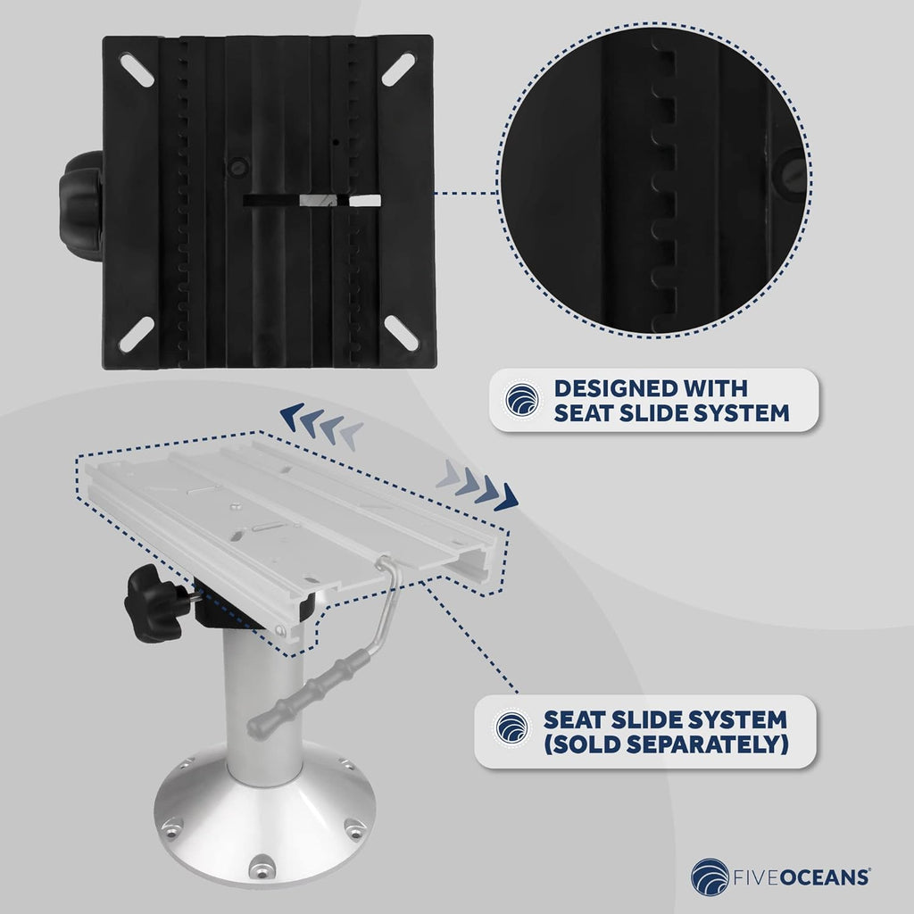 Fixed Height 12 Inches 360 Degree Marine-Grade Aluminum Boat Seat Pedestal P3133