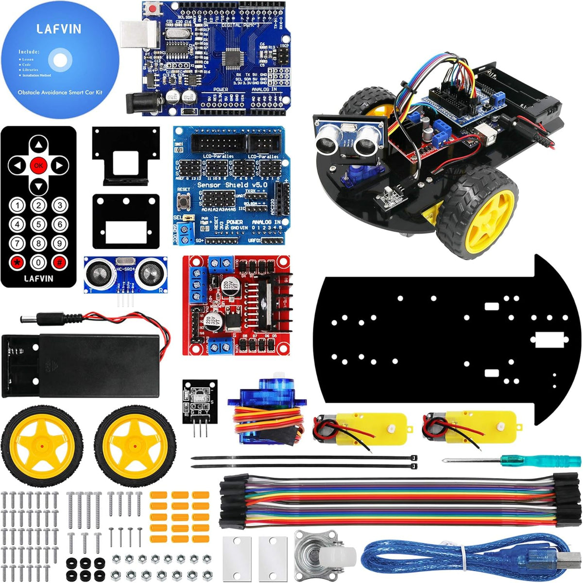 Smart Robot Car 2WD Chassis Kit with Ultrasonic Module DIY Kit I678588