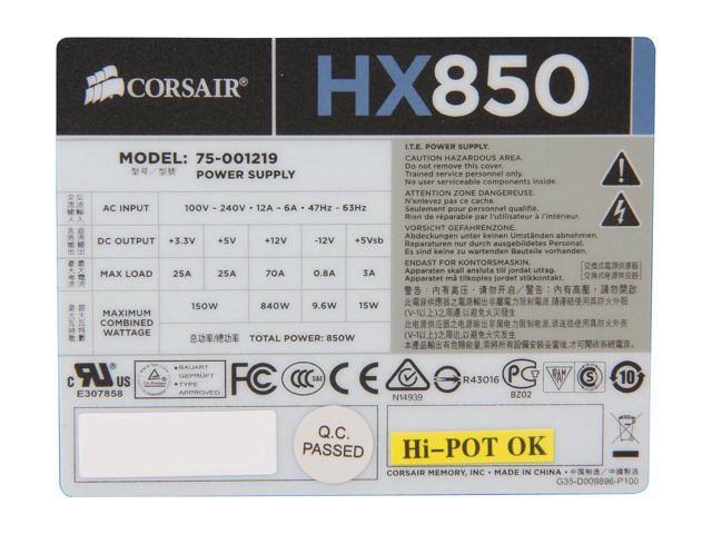 850W 80 PLUS Gold Power Supply T55933