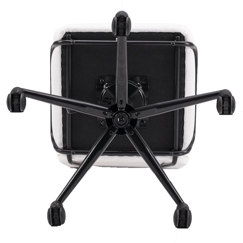 White Corduroy Adjustable Swivel Desk Chair P565