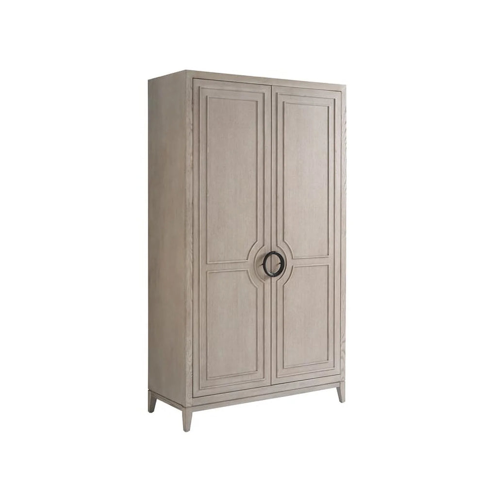 Gray Oak Wood Two Door Wardrobe O4961