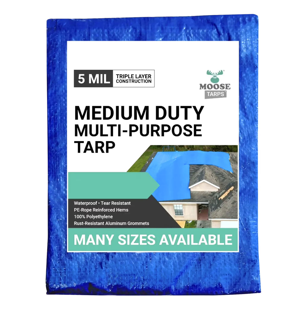 15' x 15' Waterproof Blue Poly Tarp with Grommets W36203