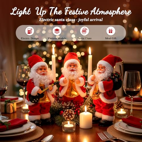 Animated Singing and Dancing Santa Claus Christmas Figurine W3882