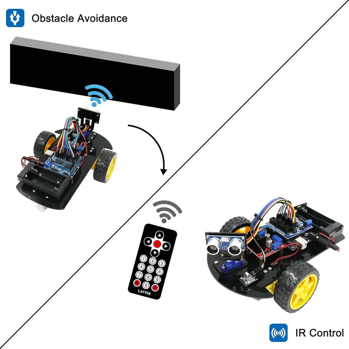 Smart Robot Car 2WD Chassis Kit with Ultrasonic Module DIY Kit I678588
