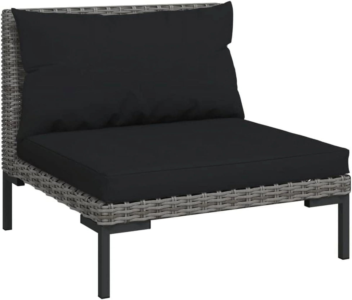 12 Piece Patio Lounge Set with Cushions Poly Rattan Dark Gray H357