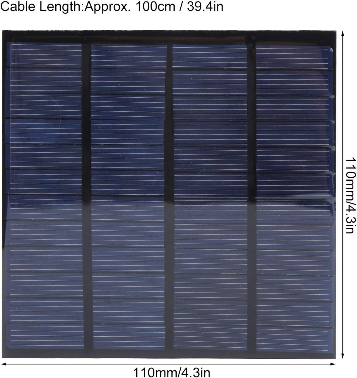 2Pcs DC 12V 150mA Solar Panel Mini Solar Battery Module with 1m Cable Polysilicon Solar Epoxy Cell Charger K110