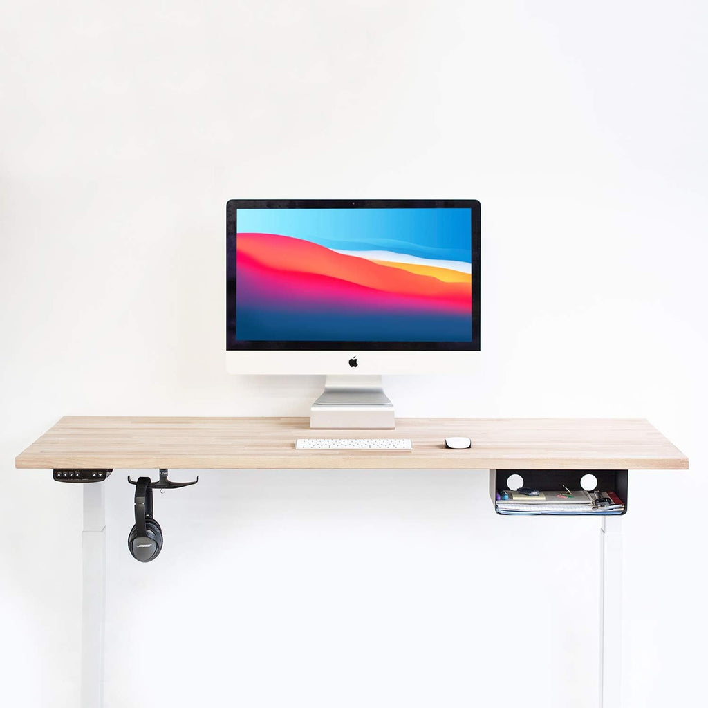 Welded Steel Matte Black Under Desk Storage Shelf Pack of 2 A136