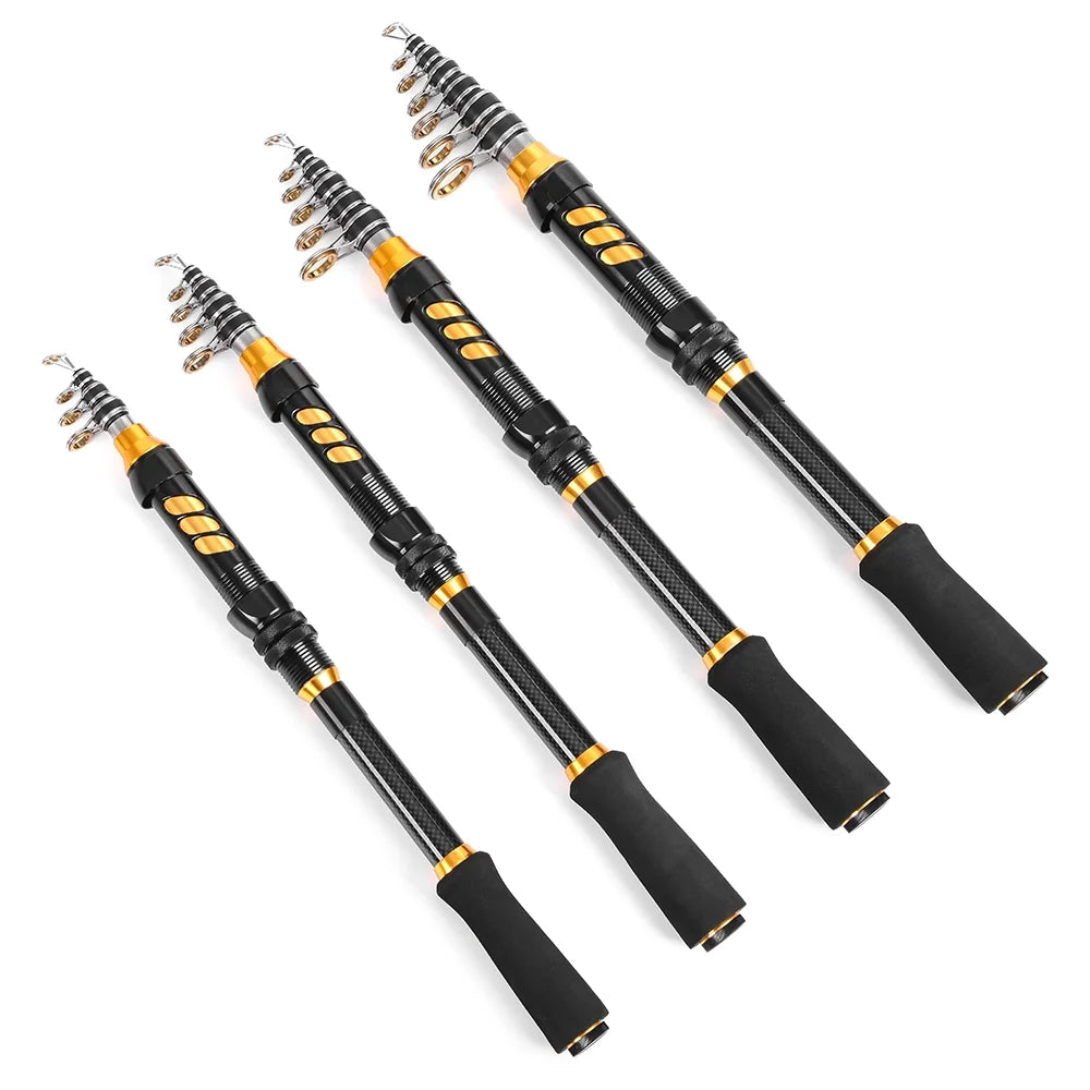 Carbon Fiber Telescopic Spinning Fishing Rod Reel Combo P495