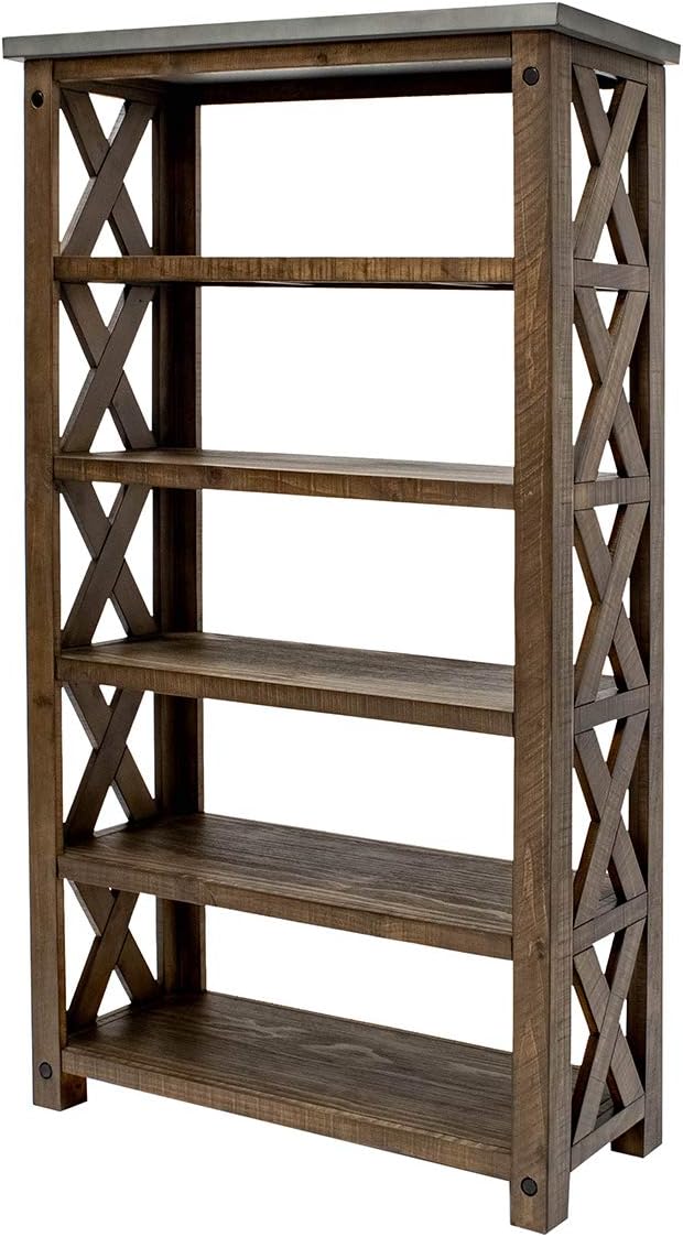 Brown Open Shelf Bookcase Z246034