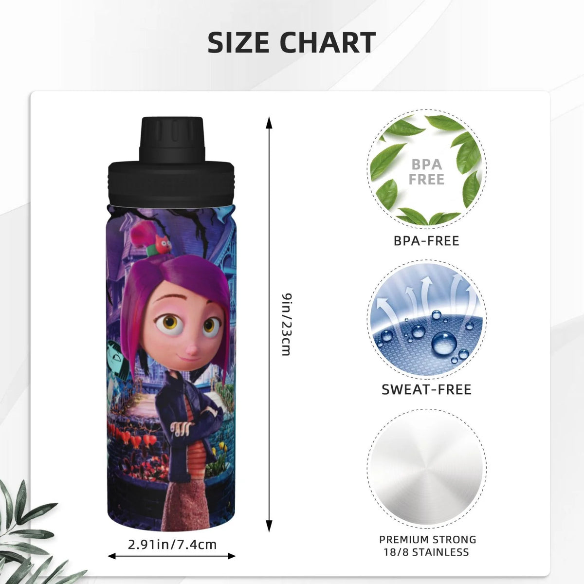 18OZ Insulated Stainless Steel Water Bottle Y465