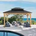 Cedar Wood Frame Gazebo with Metal Roof D7861