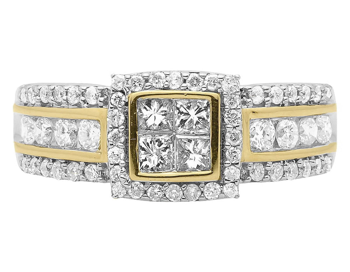 10k Yellow Gold Princess Diamond Engagement Ring (1.02 ct) R567