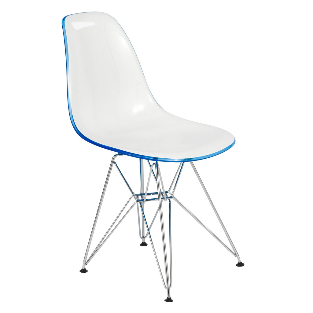 White Blue Dining Chair Q413