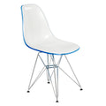 White Blue Dining Chair Q413